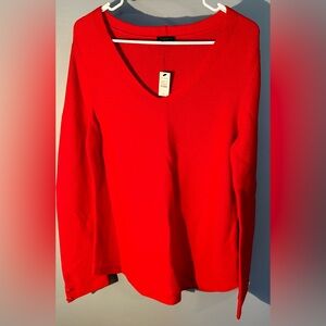 NWT Talbots Women’s Medium, Red Sweater, V-Neck MSRP $79.50